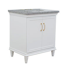 Load image into Gallery viewer, 31&quot; Single vanity in White finish with Gray granite and oval sink - 400800-31-WH-GYO