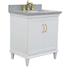 Load image into Gallery viewer, 31&quot; Single vanity in White finish with Gray granite and rectangle sink - 400800-31-WH-GYR