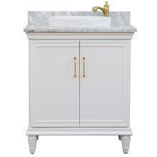 Load image into Gallery viewer, 31&quot; Single vanity in White finish with White Carrara and round sink - 400800-31-WH-WMRD