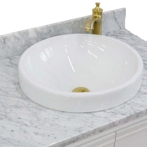 31" Single vanity in White finish with White Carrara and round sink - 400800-31-WH-WMRD