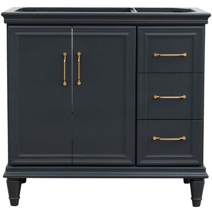 36" Single vanity in Dark Gray finish- left door- cabinet only - 400800-36L-DG