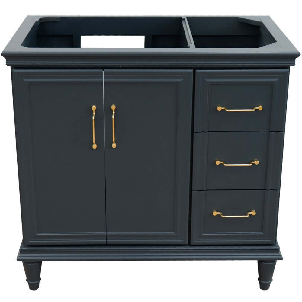 36" Single vanity in Dark Gray finish- left door- cabinet only - 400800-36L-DG