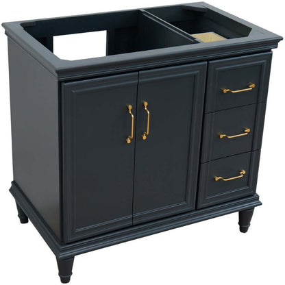 36" Single vanity in Dark Gray finish- left door- cabinet only - 400800-36L-DG