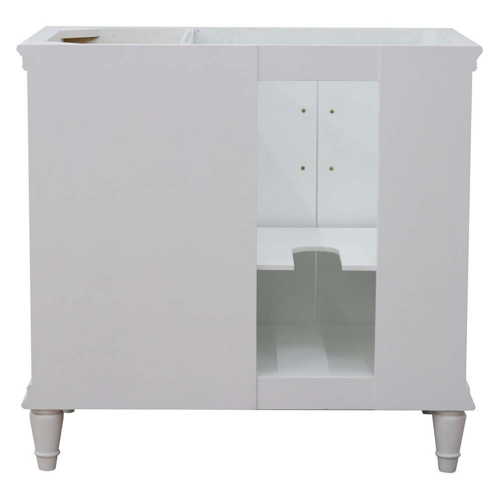 36" Single vanity in White finish- left door- cabinet only - 400800-36L-WH