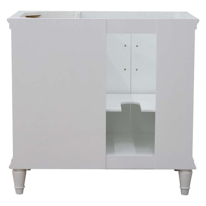 36" Single vanity in White finish- left door- cabinet only - 400800-36L-WH