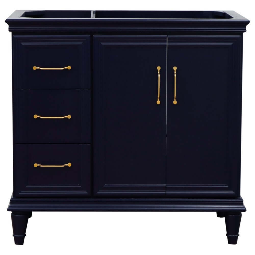 36" Single vanity in Blue finish- right door- cabinet only - 400800-36R-BU