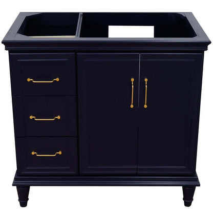 36" Single vanity in Blue finish- right door- cabinet only - 400800-36R-BU