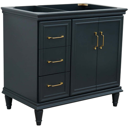 36" Single vanity in Dark Gray finish- right door- cabinet only - 400800-36R-DG