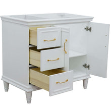 Load image into Gallery viewer, 36&quot; Single vanity in White finish- right door- cabinet only - 400800-36R-WH