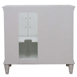 36" Single vanity in White finish- right door- cabinet only - 400800-36R-WH
