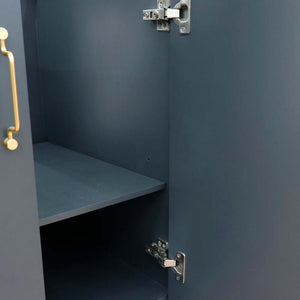 37" Single vanity in Dark Gray finish with White quartz and round sink- Left door/Left sink - 400800-37L-DG-WERDL