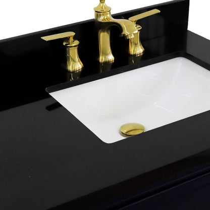 37" Single vanity in Blue finish with Black galaxy and rectangle sink- Right door/Right sink - 400800-37R-BU-BGRR