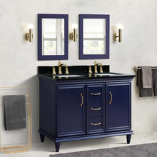 Load image into Gallery viewer, 49&quot; Double vanity in Blue finish with Black galaxy and rectangle sink - 400800-49D-BU-BGR