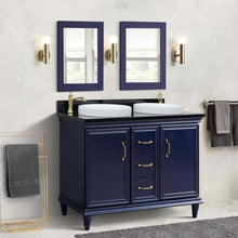 Load image into Gallery viewer, 49&quot; Double vanity in Blue finish with Black galaxy and round sink - 400800-49D-BU-BGRD