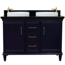 Load image into Gallery viewer, 49&quot; Double vanity in Blue finish with Black galaxy and round sink - 400800-49D-BU-BGRD