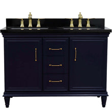 Load image into Gallery viewer, 49&quot; Double vanity in Blue finish with Black galaxy and rectangle sink - 400800-49D-BU-BGR