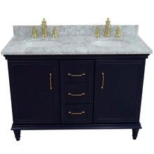 Load image into Gallery viewer, 49&quot; Double vanity in Blue finish with White Carrara and oval sink - 400800-49D-BU-WMO