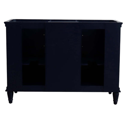 49" Double vanity in Blue finish with White Carrara and rectangle sink - 400800-49D-BU-WMR