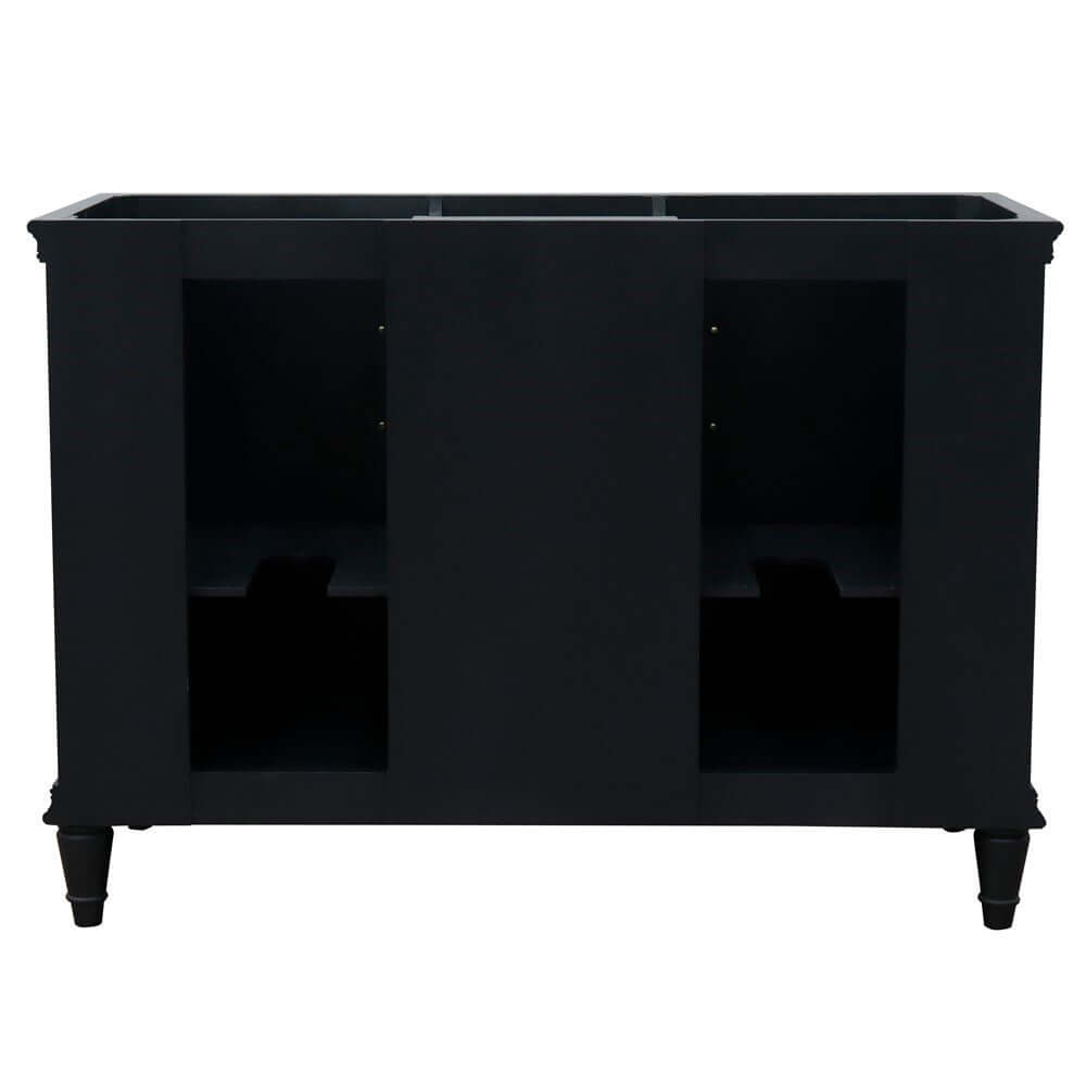 49" Double vanity in Dark Gray finish with Black galaxy and oval sink - 400800-49D-DG-BGO