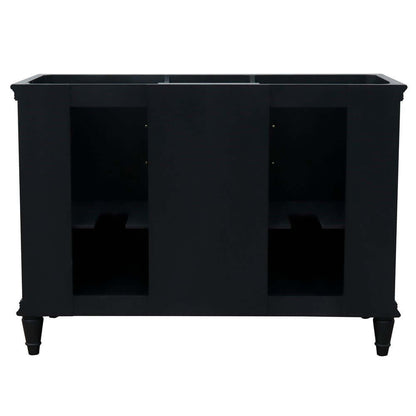 49" Double vanity in Dark Gray finish with Black galaxy and oval sink - 400800-49D-DG-BGO