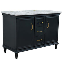 Load image into Gallery viewer, 49&quot; Double vanity in Dark Gray finish with White Carrara and oval sink - 400800-49D-DG-WMO