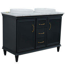 Load image into Gallery viewer, 49&quot; Double vanity in Dark Gray finish with White Carrara and round sink - 400800-49D-DG-WMRD