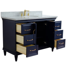 Load image into Gallery viewer, 49&quot; Single sink vanity in Blue finish with Gray granite and oval sink - 400800-49S-BU-GYO