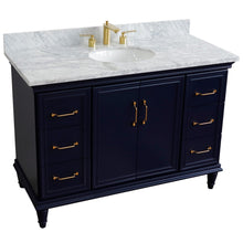 Load image into Gallery viewer, 49&quot; Single sink vanity in Blue finish with White carrara marble and oval sink - 400800-49S-BU-WMO
