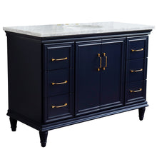Load image into Gallery viewer, 49&quot; Single sink vanity in Blue finish with White carrara marble and oval sink - 400800-49S-BU-WMO