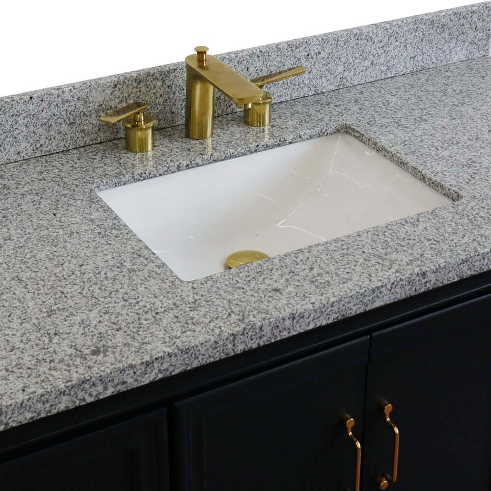 49" Single sink vanity in Dark Gray finish with Gray granite and rectangle sink - 400800-49S-DG-GYR