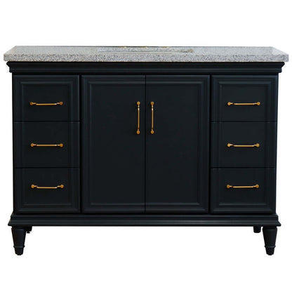 49" Single sink vanity in Dark Gray finish with Gray granite and rectangle sink - 400800-49S-DG-GYR