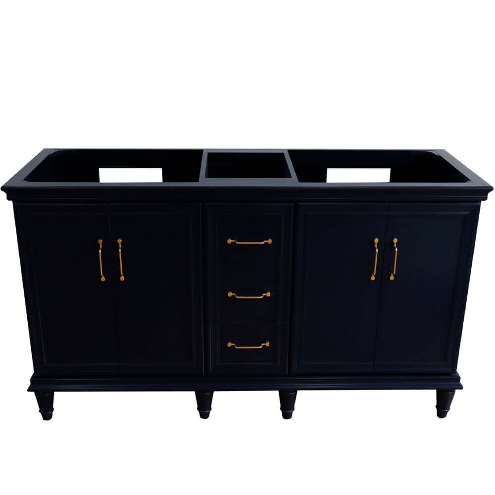 60" Double vanity in Blue finish - cabinet only - 400800-60D-BU