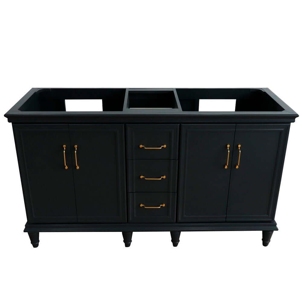 60" Double vanity in Dark Gray finish - cabinet only - 400800-60D-DG