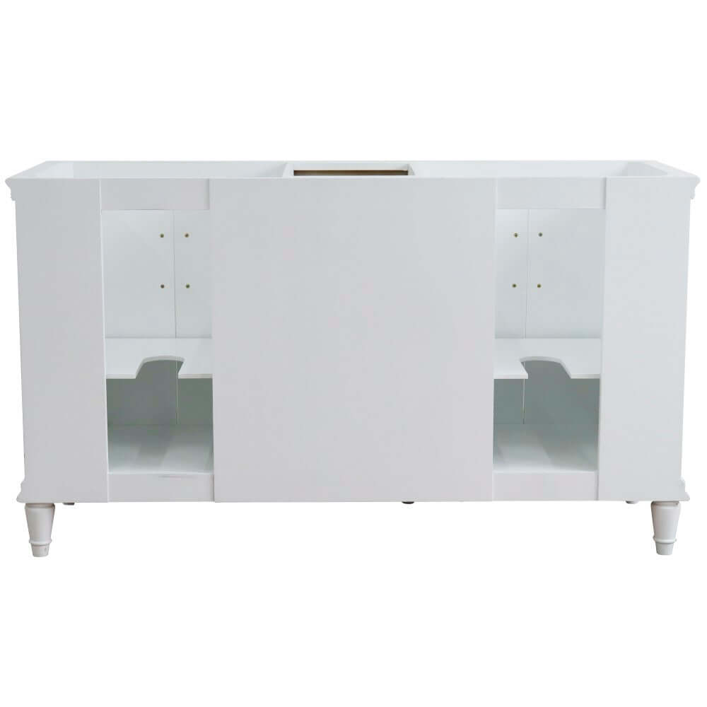 60" Double vanity in White finish- cabinet only - 400800-60D-WH