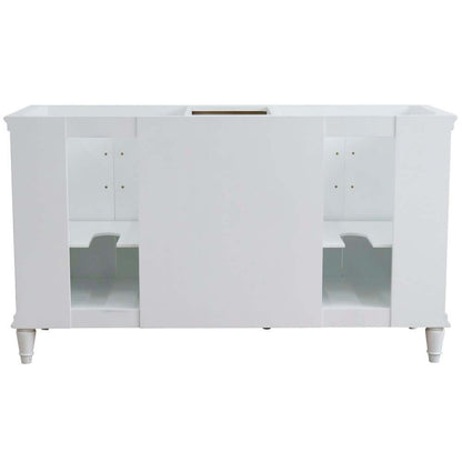 60" Double vanity in White finish- cabinet only - 400800-60D-WH