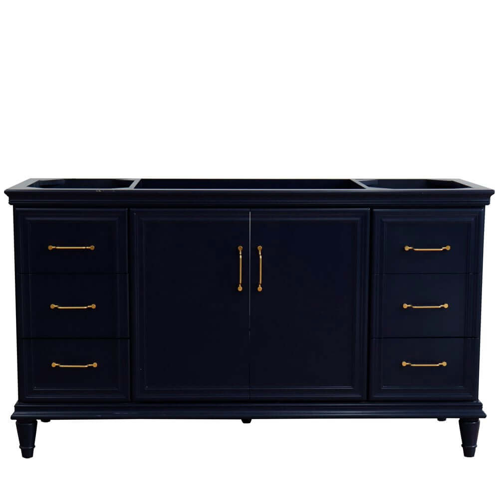 60" Single vanity in Blue finish- cabinet only - 400800-60S-BU