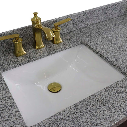 61" Double sink vanity in Dark Gray finish and Gray granite and rectangle sink - 400800-61D-DG-GYR