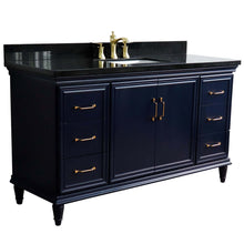 Load image into Gallery viewer, 61&quot; Single sink vanity in Blue finish and Black galaxy granite and rectangle sink - 400800-61S-BU-BGR