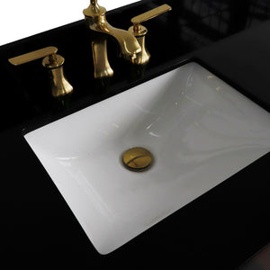 61" Single sink vanity in Dark Gray finish and Black galaxy granite and rectangle sink - 400800-61S-DG-BGR