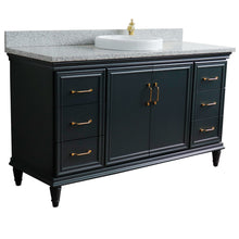 Load image into Gallery viewer, 61&quot; Single sink vanity in Dark Gray finish and Gray granite and round sink - 400800-61S-DG-GYRD