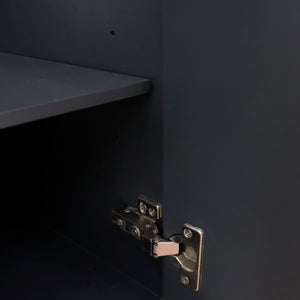61" Single sink vanity in Dark Gray finish and Gray granite and round sink - 400800-61S-DG-GYRD
