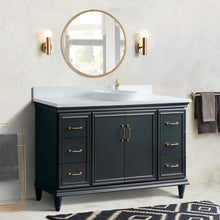 Load image into Gallery viewer, 61&quot; Single sink vanity in Dark Gray finish and White quartz and round sink - 400800-61S-DG-WERD