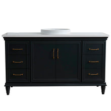 Load image into Gallery viewer, 61&quot; Single sink vanity in Dark Gray finish and White quartz and round sink - 400800-61S-DG-WERD