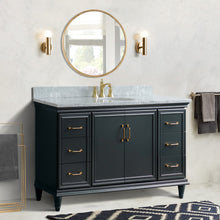 Load image into Gallery viewer, 61&quot; Single sink vanity in Dark Gray finish and White Carrara marble and oval sink - 400800-61S-DG-WMO