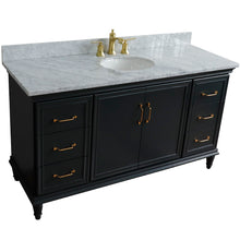 Load image into Gallery viewer, 61&quot; Single sink vanity in Dark Gray finish and White Carrara marble and oval sink - 400800-61S-DG-WMO