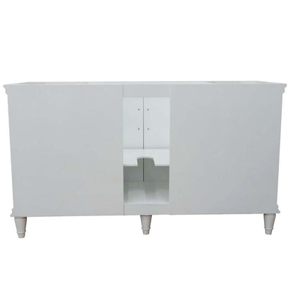 61" Single vanity in White finish with Black galaxy and oval sink - 400800-61S-WH-BGO