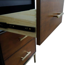 Load image into Gallery viewer, 60&quot; Double vanity in Walnut and Black finish - cabinet only - 400900-60D-WB