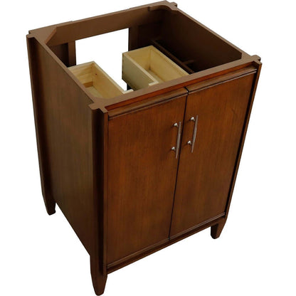 24" Single sink vanity in Walnut finish - cabinet only - 400901-24-WA