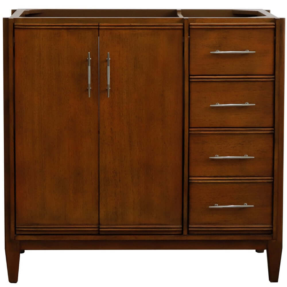 36" Single sink vanity in Walnut finish - Left door- Cabinet only - 400901-36L-WA