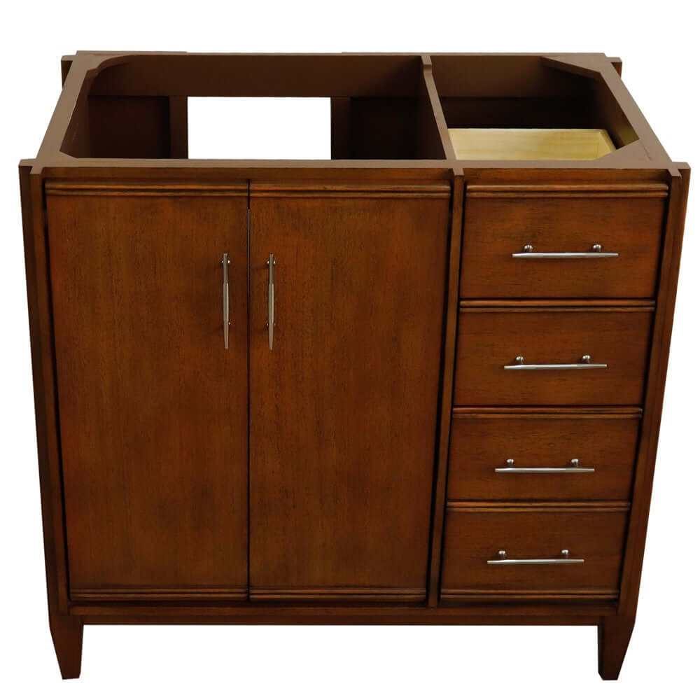 36" Single sink vanity in Walnut finish - Left door- Cabinet only - 400901-36L-WA